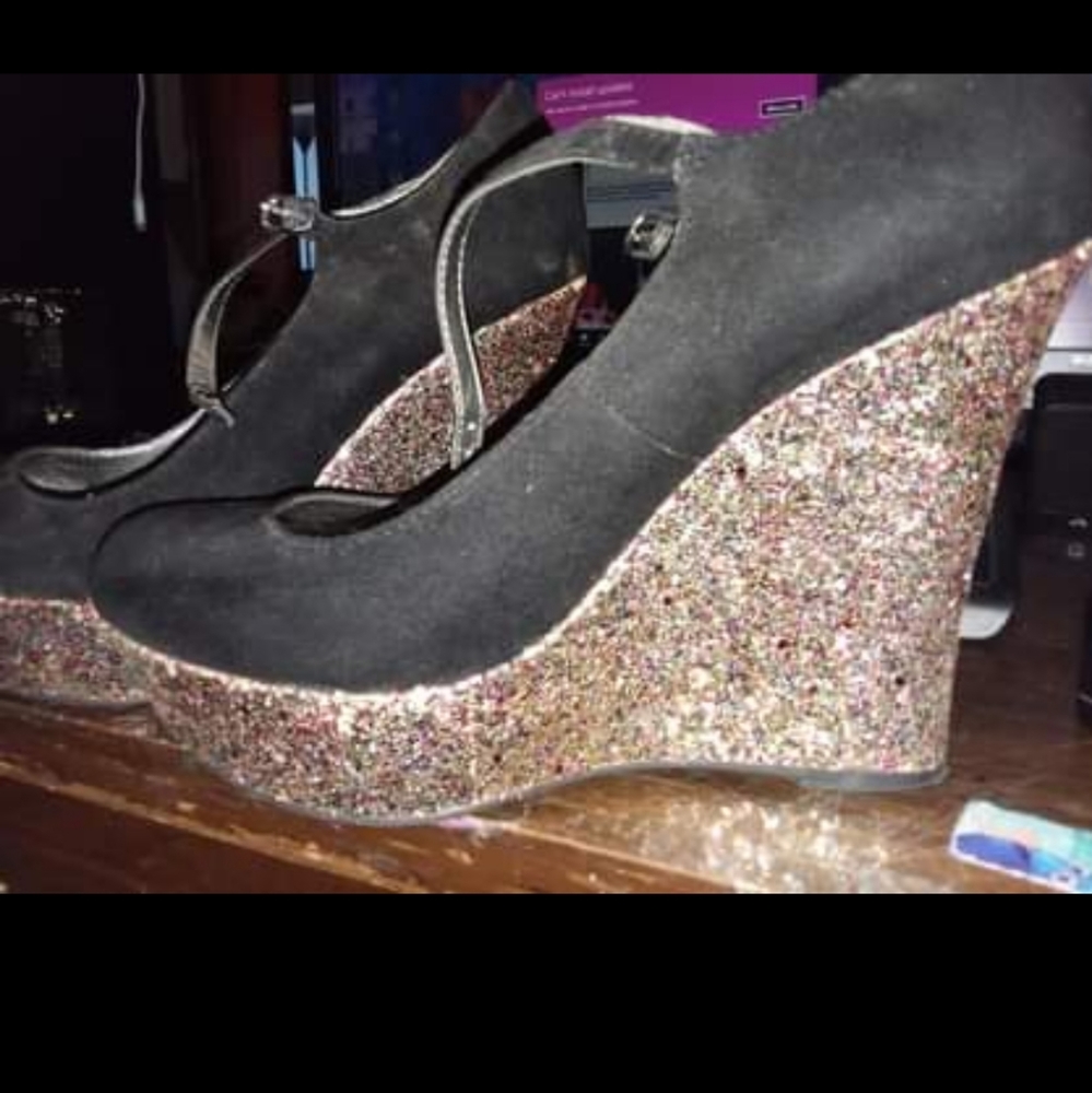 G By Guess glitter wedges